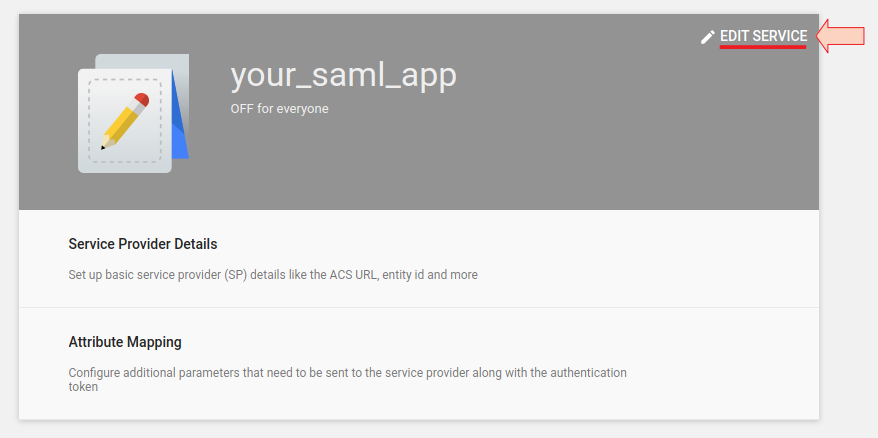 Edit SAML App