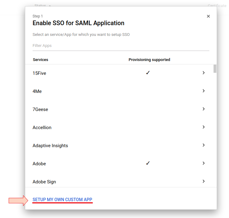 Enable SSO for SAML Application