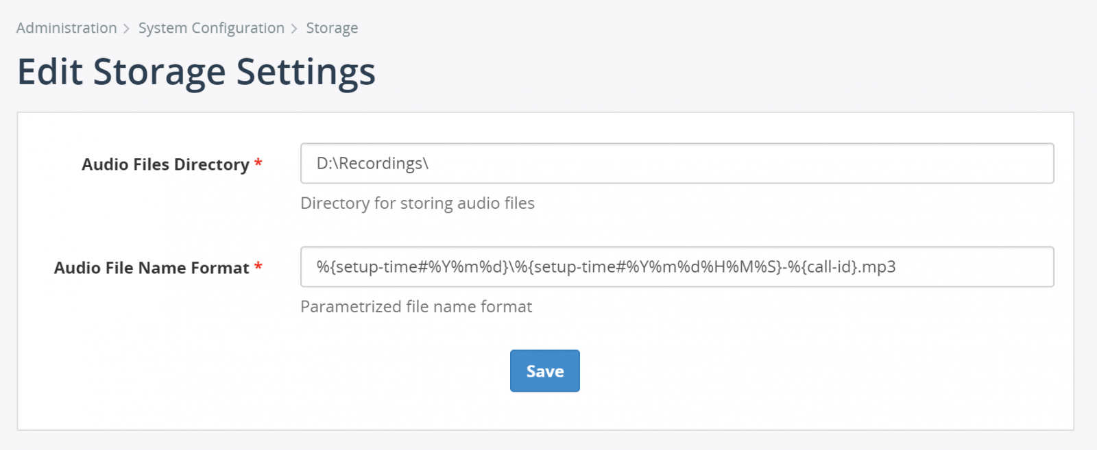 Edit Configuration