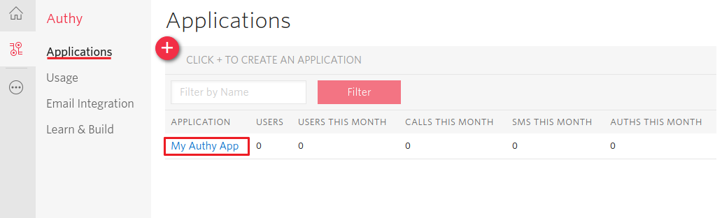 Authy Applications Page