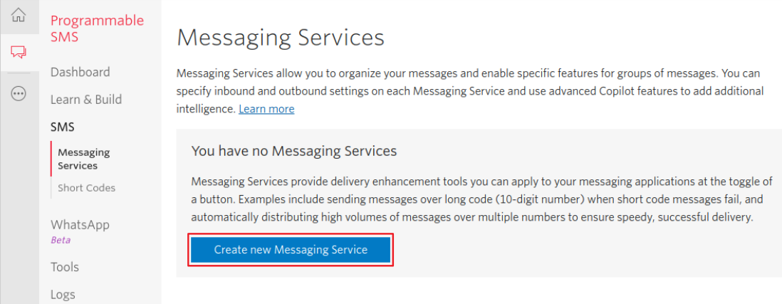 Messaging Services Page