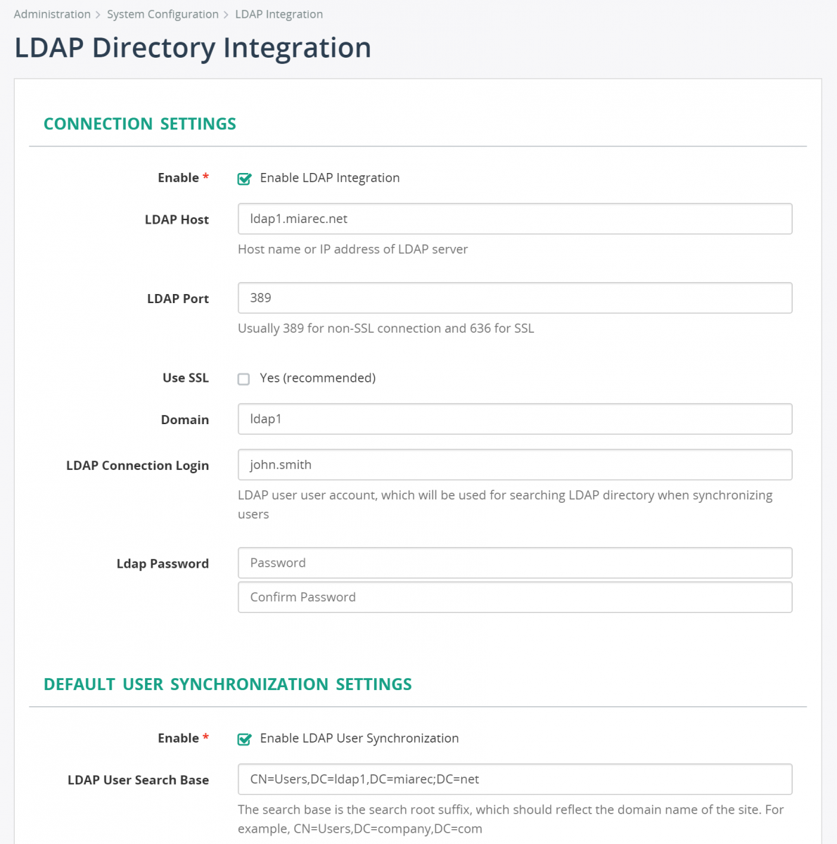 Configuring Ldap Integration Miarec Documentation