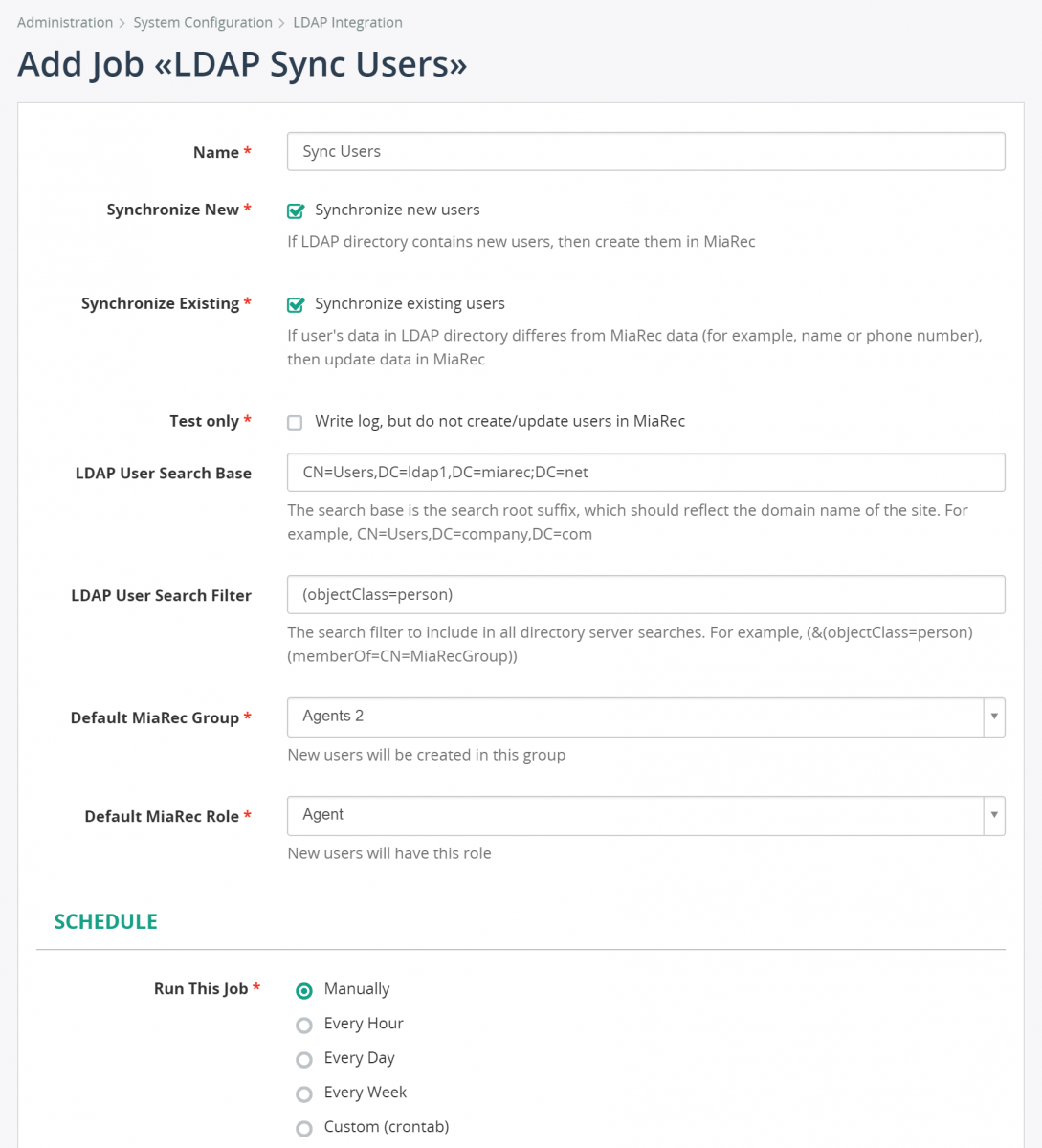 LDAP User Synchronization