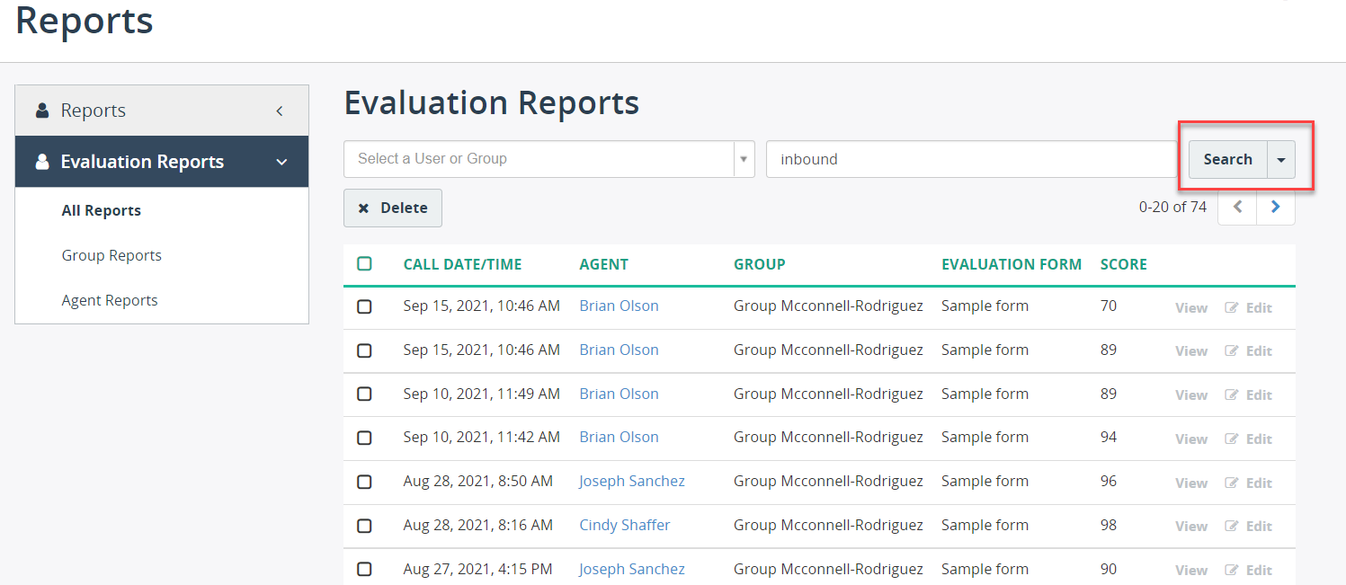 Search Evaluation Reports