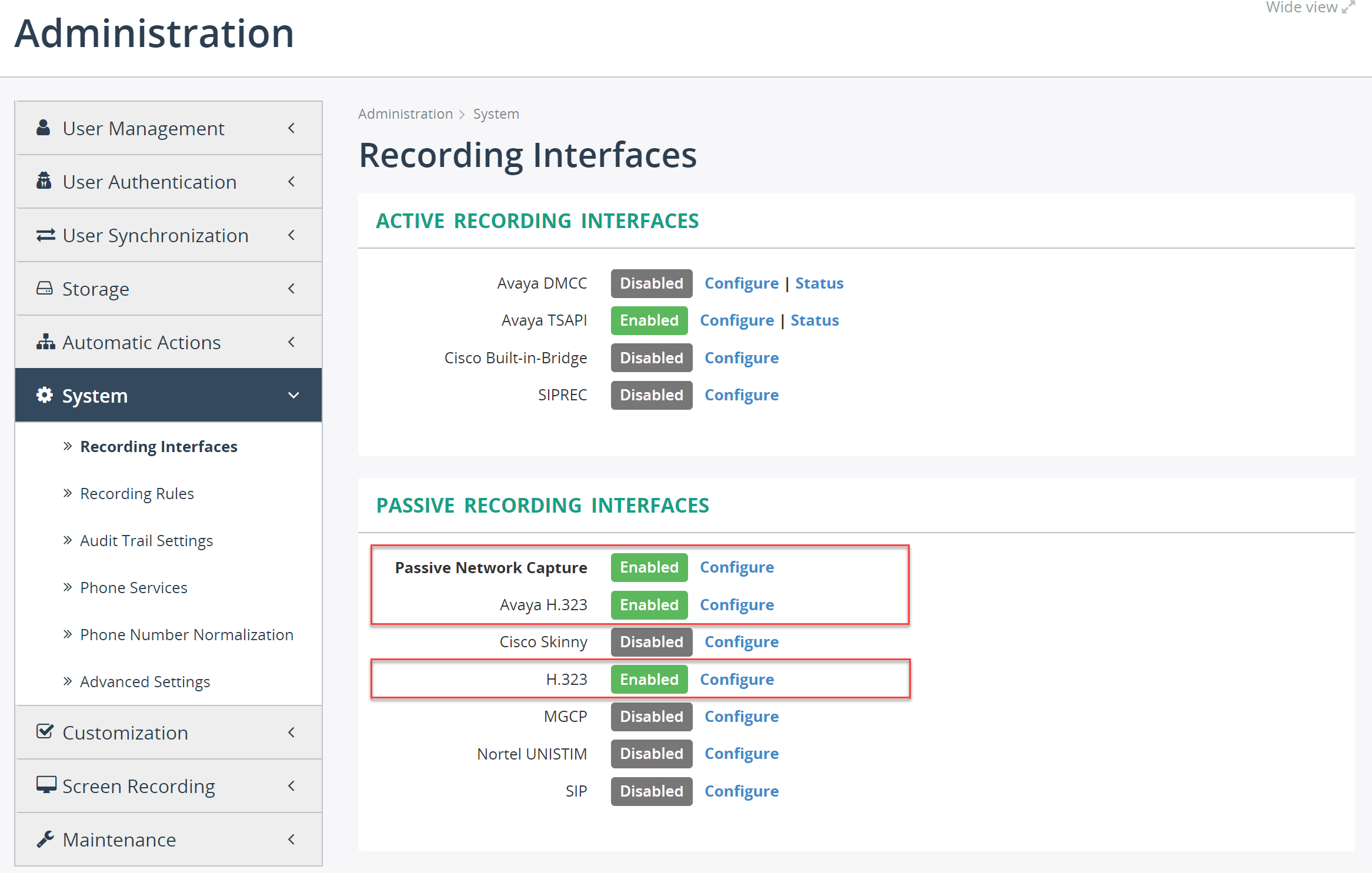 Enable passive recording