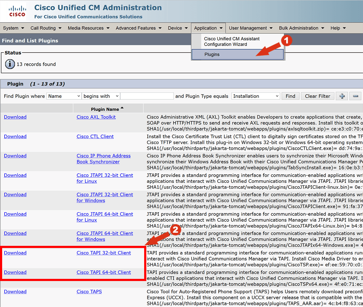 Cisco TAPI TSP driver