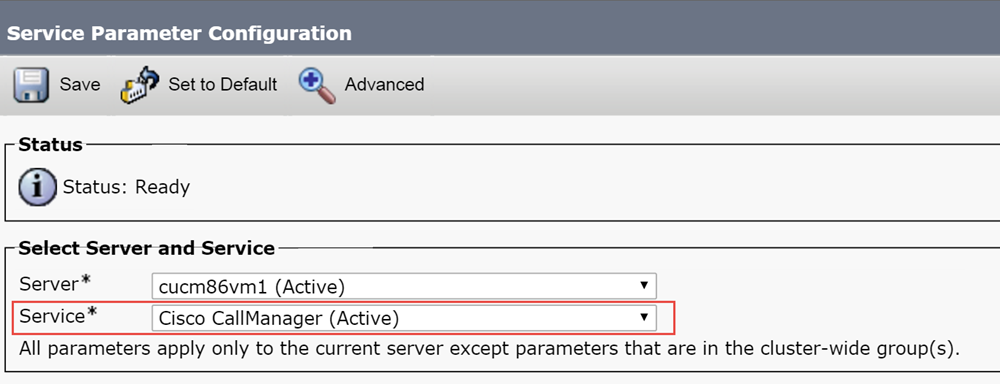 Service Parameter Configuration