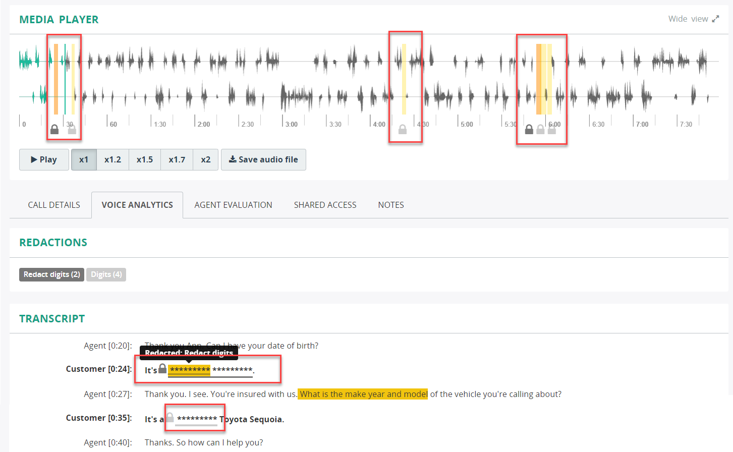 Data Redaction Example