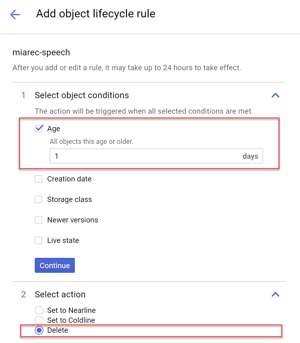 Add object lifecycle rule