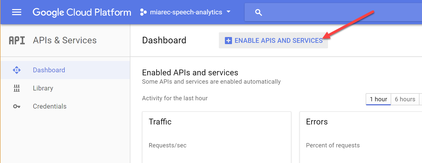 Enable APIs and Services