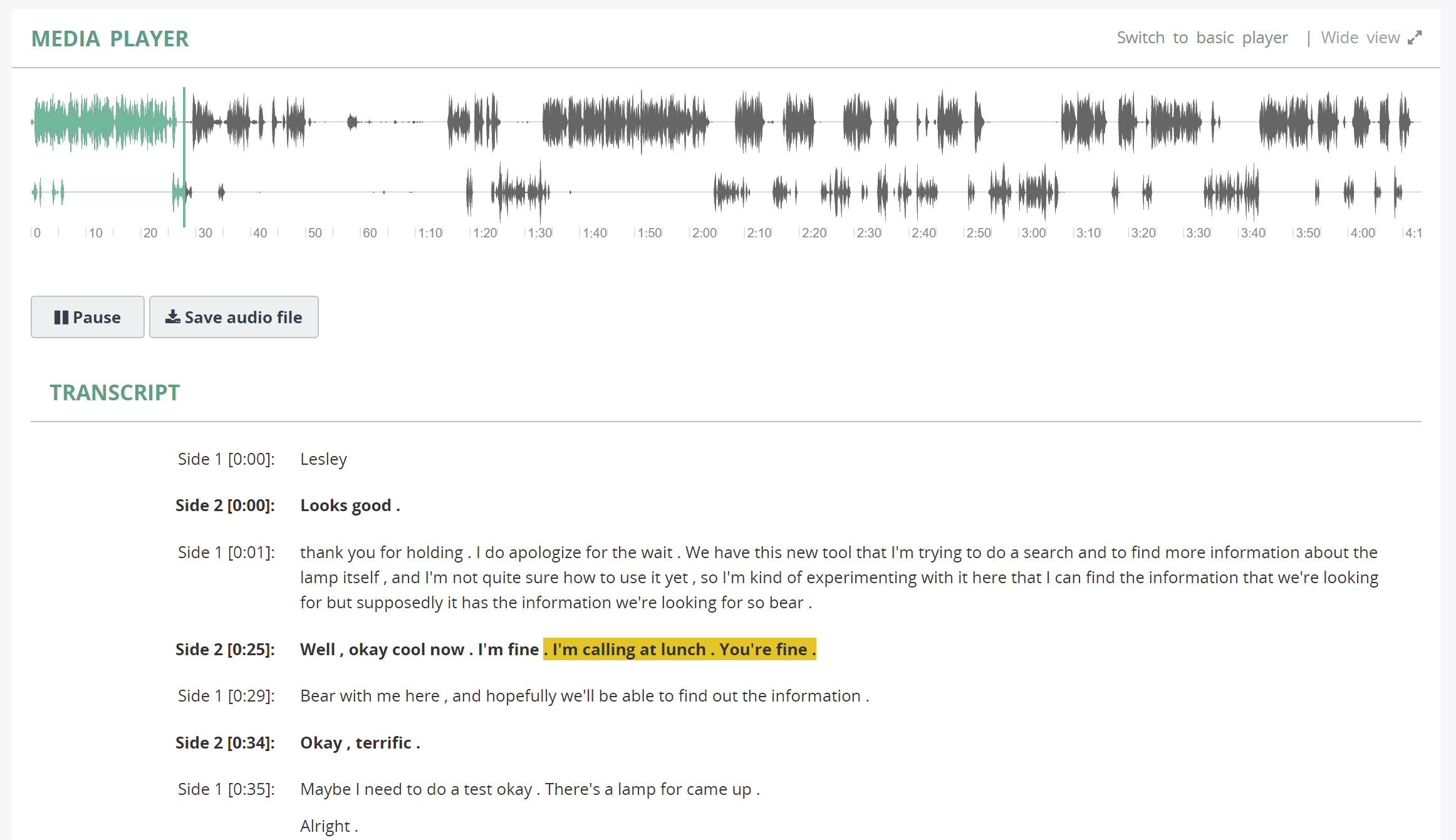 Highlighted Transcript