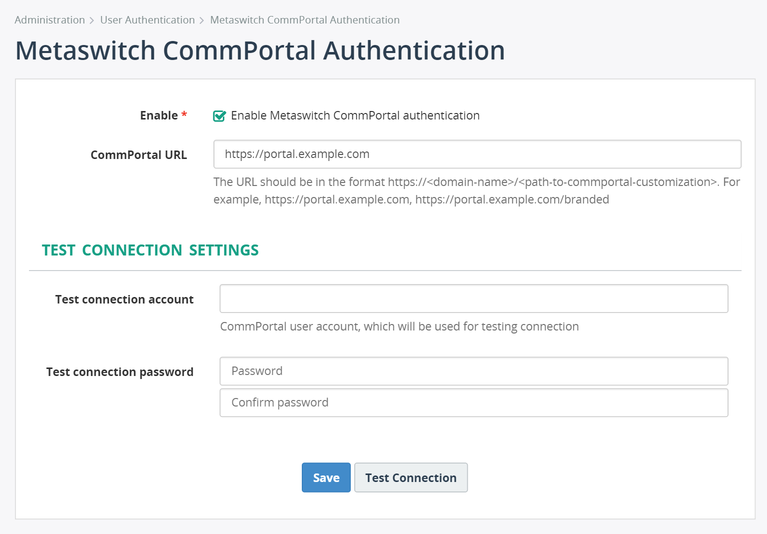 Metaswitch Authentication