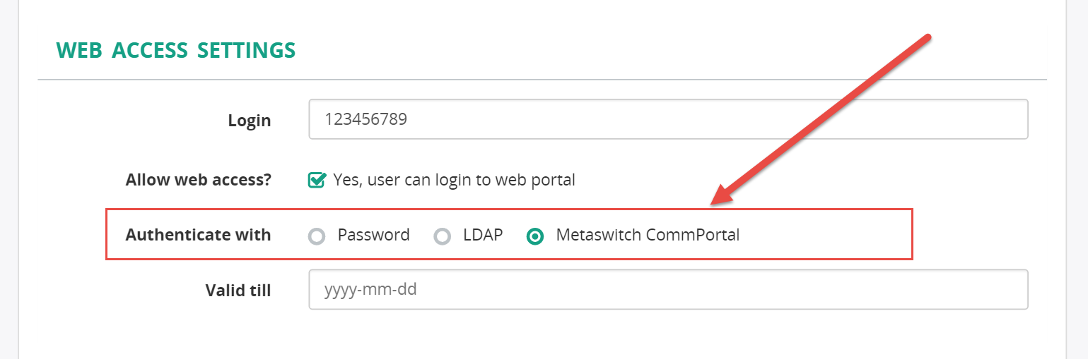 Web Access Settings