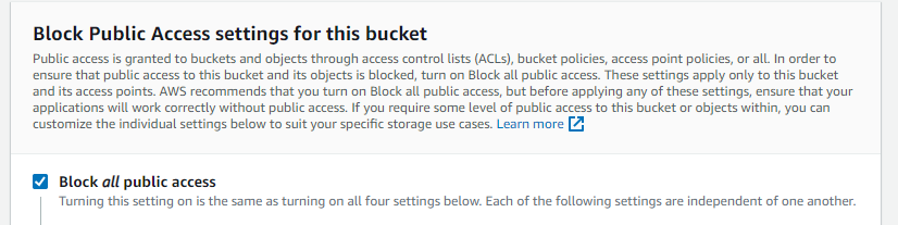 Block all public access