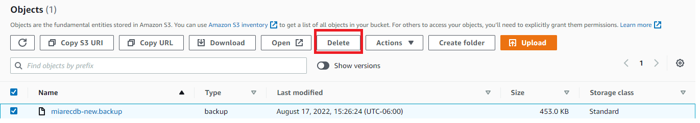 Delete files in S3 Bucket