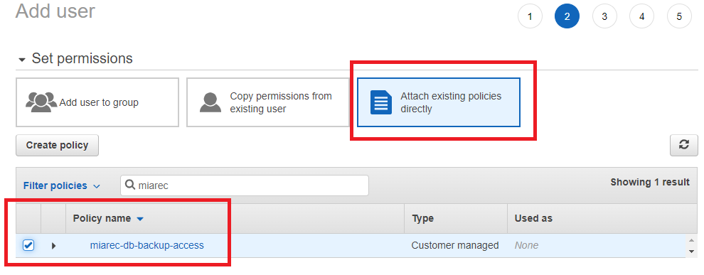 Attach existing policies directly