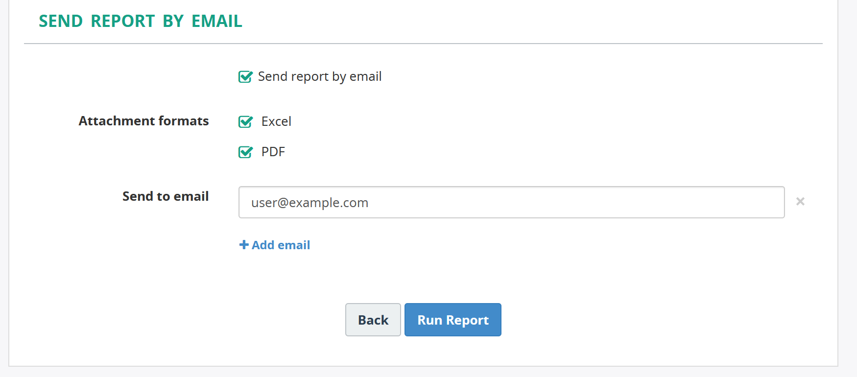 Ability to send a report by email
