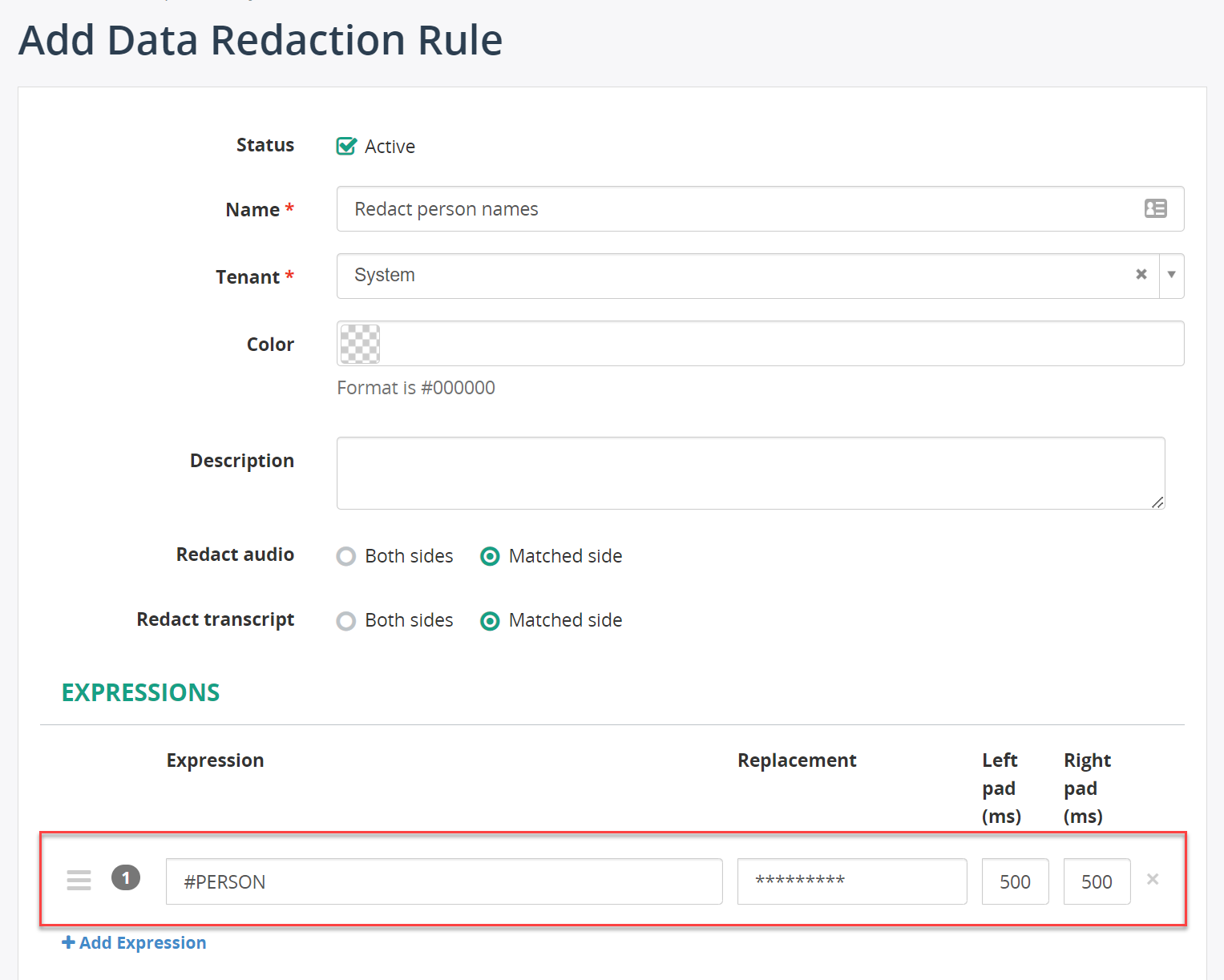 Data redaction with NER