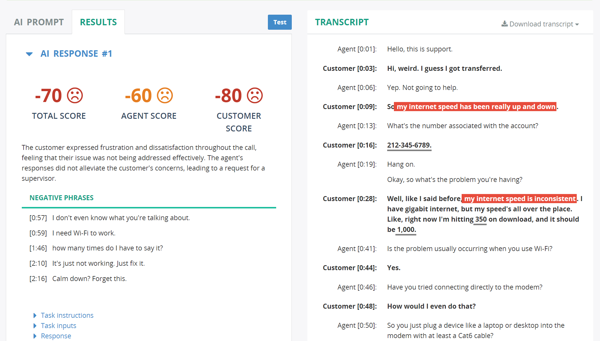 AI Playground Sentiment Score