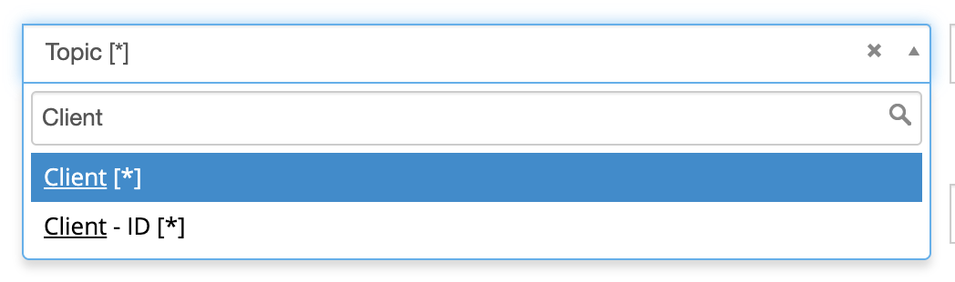 Client attribute in the column picker