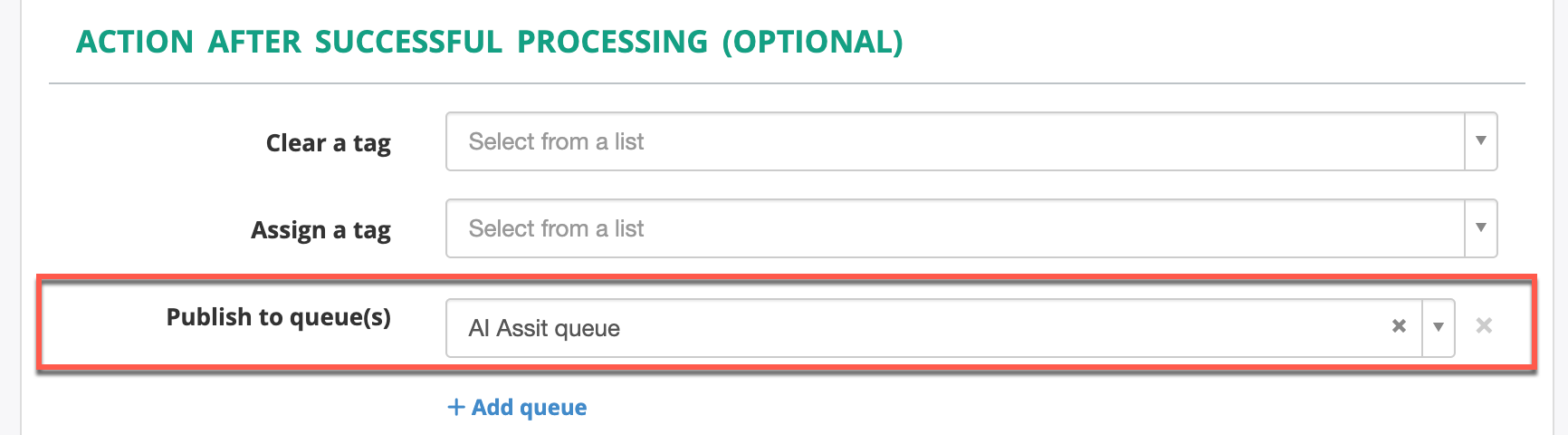 Add Transcription Job - Post Processing