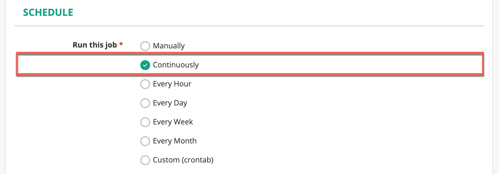 Add Transcription Job - Schedule