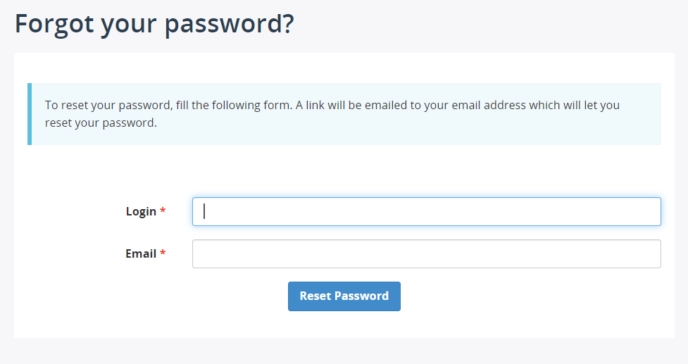 Forgot Your Password Form