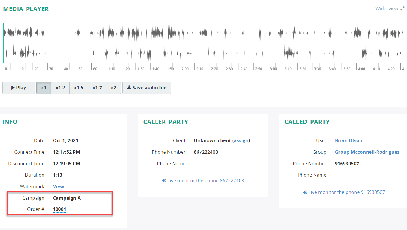 Custom Fields in the Info Section