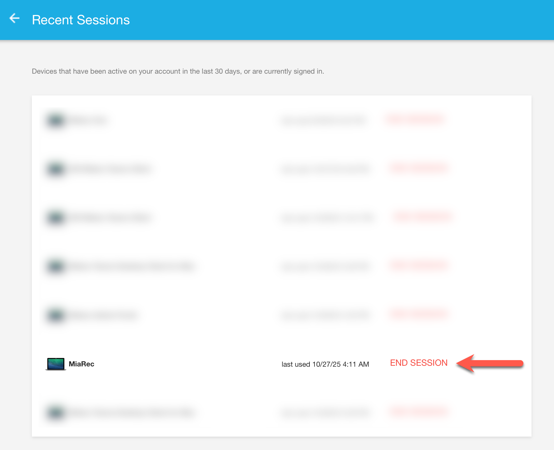 Cisco User Recent Sessions