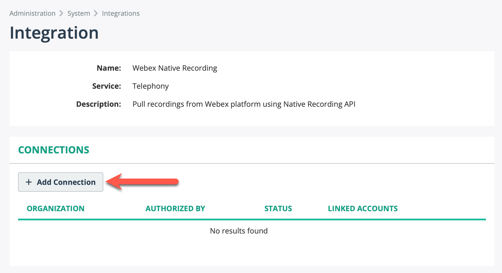 MiaRec - Add Webex Integration