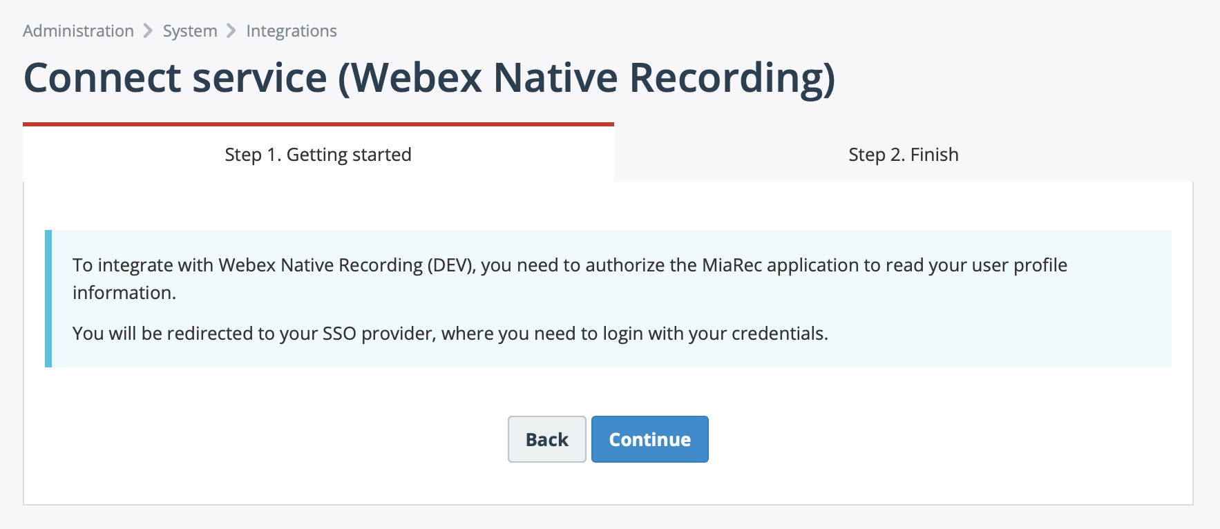 MiaRec - Add Webex Integration